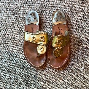 Gold Jack Rogers sandals, size 7